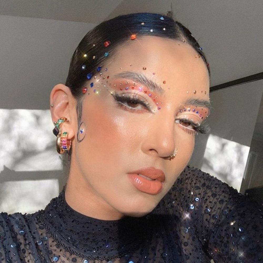Y2K Hair gems / Bedazzled crystal hair jewels w/ velcro & metallic hair spirals